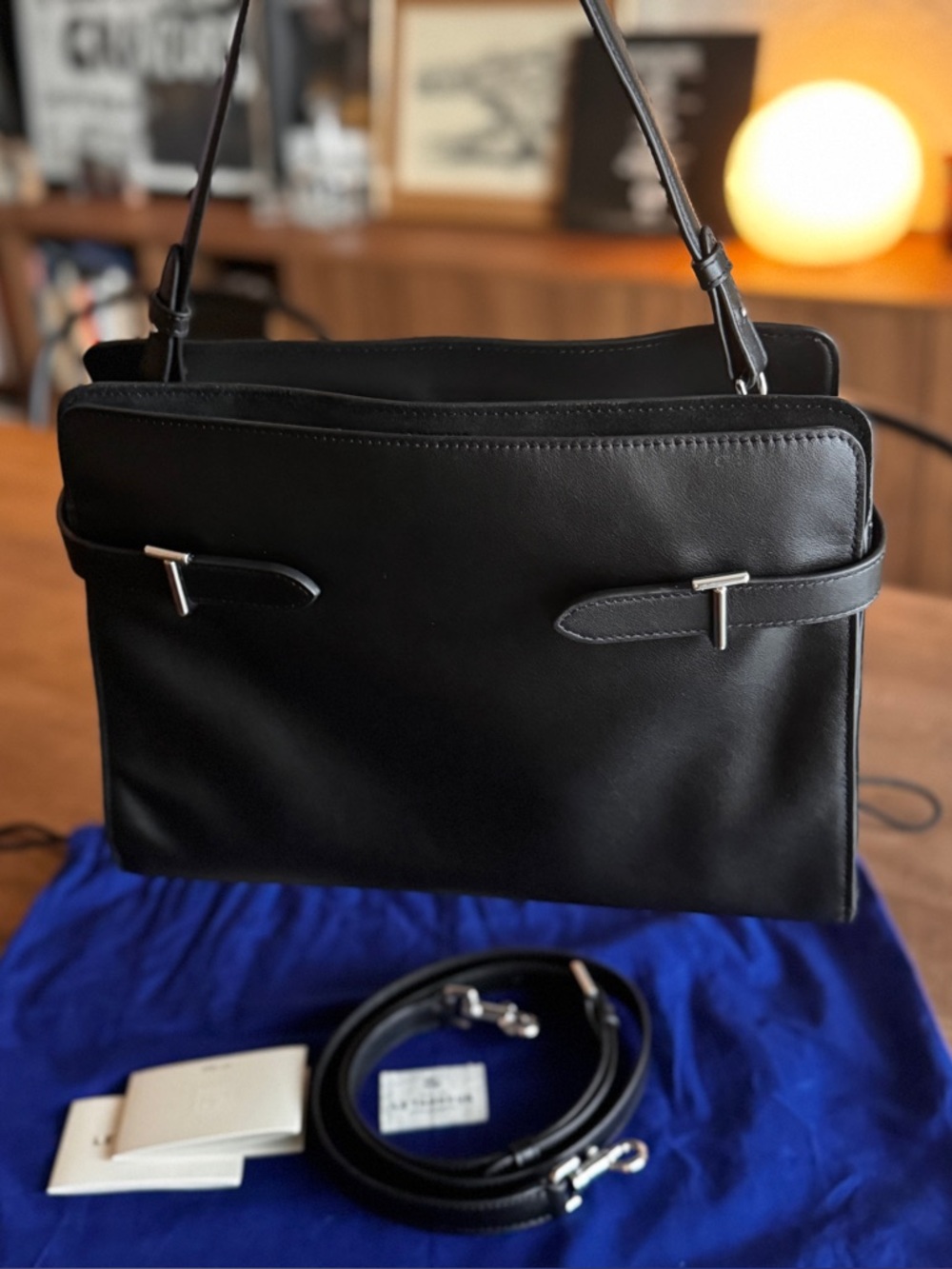 Le Tanneur LARGE EMIE SHOULDERBAG IN SMOOTH LEATHER AND NUBUCK